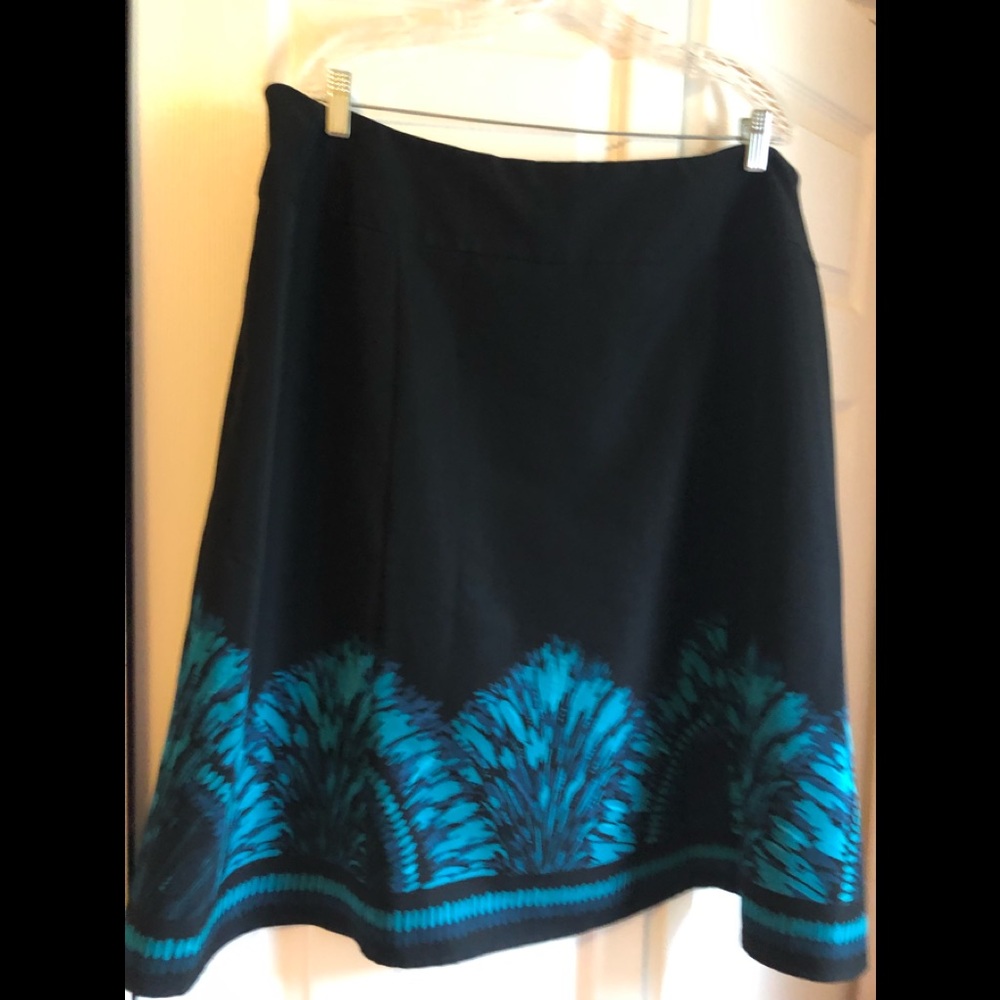 Black with aqua print skirt
